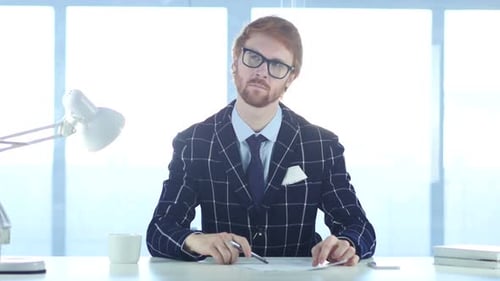 Pensive Man Lost in His Creative Thoughts Brainstorming