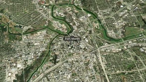 Fort Worth City Zoom Map - USA