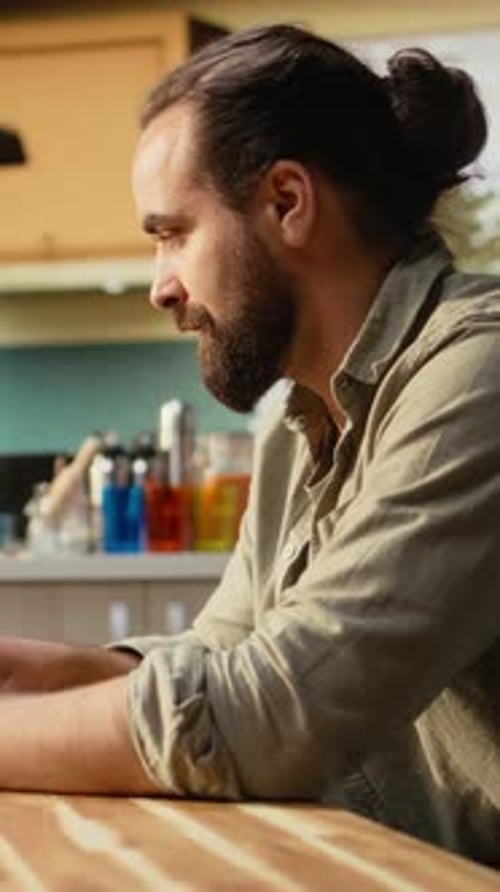 Vertical Video Stockbroker at Home Day Trading Fluctuations Monitoring Market Trends