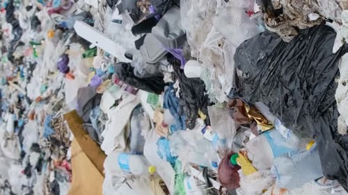 Waste Pile Aerial Shot of Garbage and Pollution