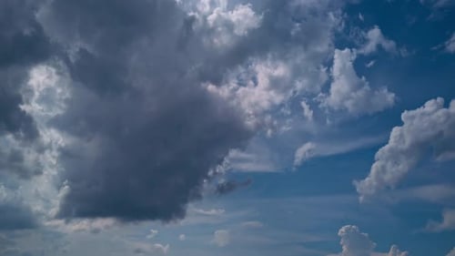 Clouds Drifting Across a Blue Sky on Sunny Day