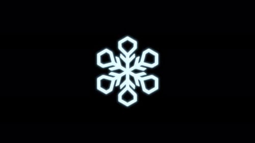 Animated Glowing Neon Snowflake Icon Loop