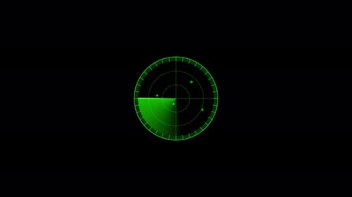 Futuristic Green Radar Screen Scanning Loop Animation