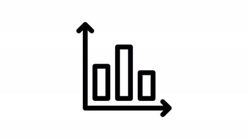 bar chart line icon animation