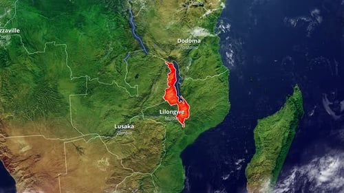 Carte Zoom 2D du Malawi
