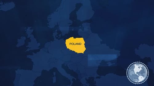 Modern Map Animation Highlighting Poland