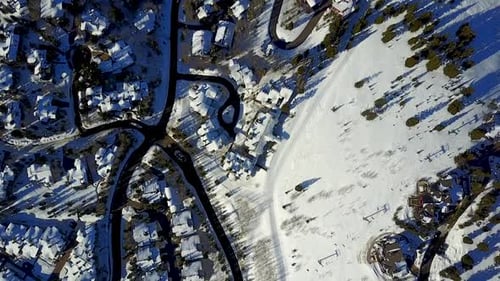 Snow covered town 4k hd