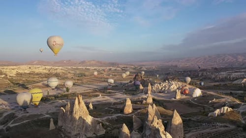 Aerial video about Hot Air Balloons in Cappadocia, Turkiye