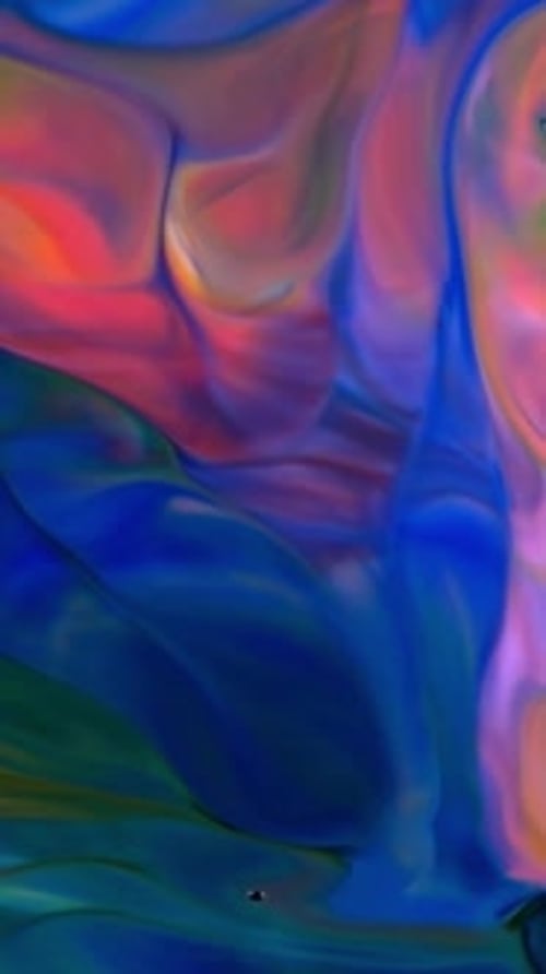 Abstract Paint Swirls in Turquoise, Blue, Green, and Orange