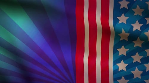 Usa Colors With Stars And Smooth Stripes Abstract Motion Design For Independence Day