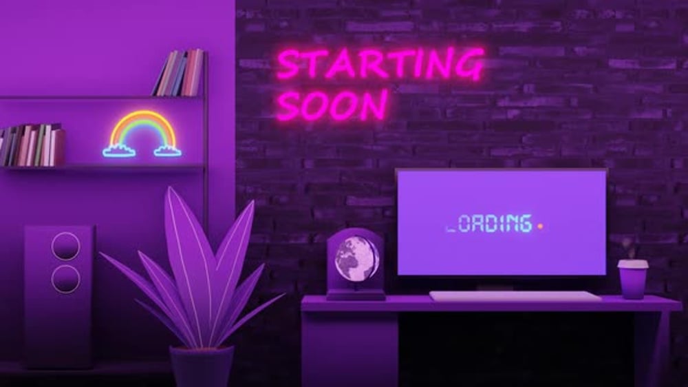 Animated Gaming Computer Starting Soon Screen Room: livestreaming Loop ...