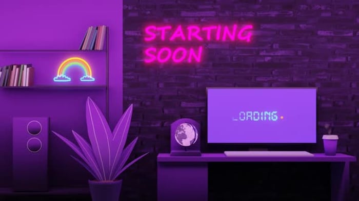 Animated Gaming Computer Starting Soon Screen Room: livestreaming Loop ...