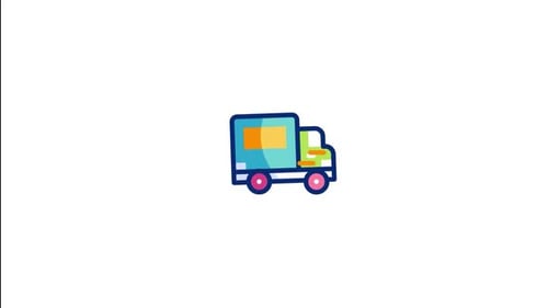 Minimalist Delivery Truck Animated Icon