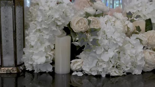 Wedding Decoration of Flowers and Candles