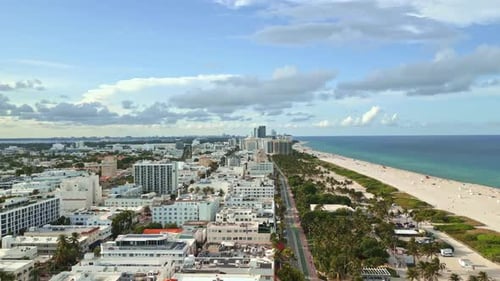 Miami Beach South Beach Miami Beach Skyline Miami Cityscape Aerial View Top View of Miami Coastline