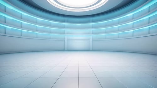 Futuristic Blue Lit Virtual Studio Background