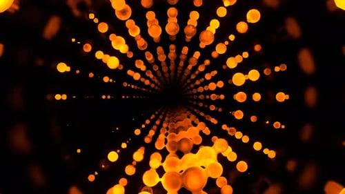 Fond de tunnel de sphères organiques extraterrestres abstraites orange Vj Loop I 4K