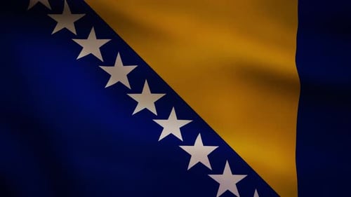 Bosnia And Herzegovina Flag Waving Seamless Loop Animation