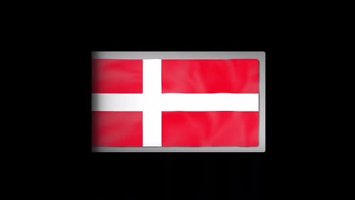 Animated 3D Denmark Flag Waving Reveal