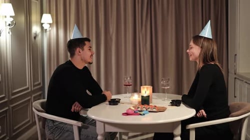 Couple Celebrate Birthday with Sushi and Wine