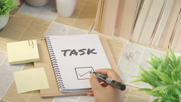 TICKING OFF TASK WORK FROM CHECKLIST, Lifestyle Stock Footage ft ...