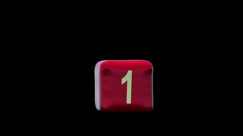 animated imitation of the rubber number "1" with an explosion. has an alpha channel