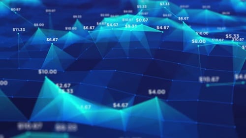 Visualisation dynamique des données présentant les tendances financières fluctuantes et une analyse de marché avec Intercom