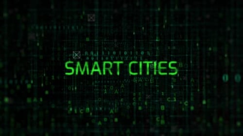 Futuristic Smart Cities Digital Text Reveal
