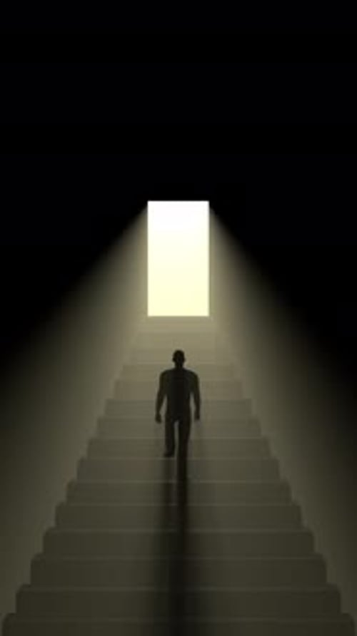 Man Walking To The Light