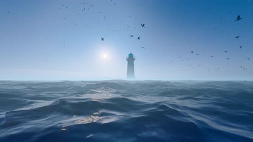 Night Sets Temporary Sea Lighthouse