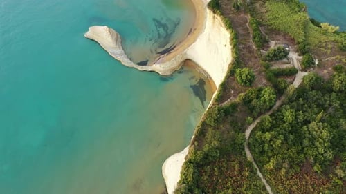 Beautiful view of Cape Drastis in the island of Corfu in Greece. Cape Drastis, the impressive format