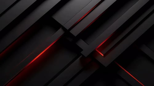 Abstract Geometric Background with Glowing Red Lines