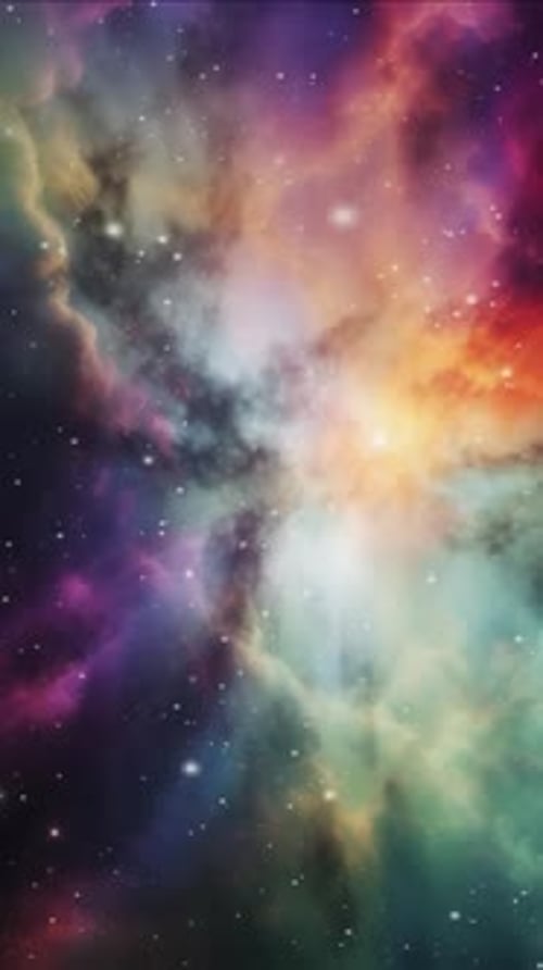 Colorful Abstract Nebula Background Motion Graphic With Twinkling Stars