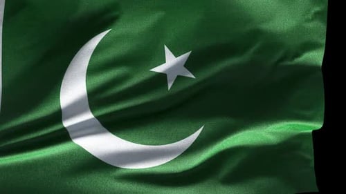 Pakistan Flag Realistic Cloth Waving And Reveal Transition Full HD