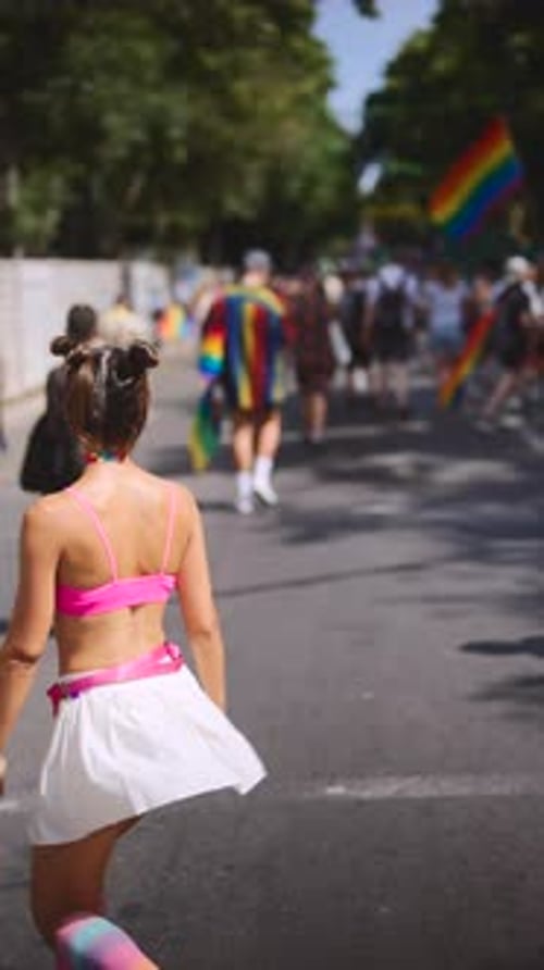 The Vibrant and Joyous Celebration at the Pride Parade Featuring Colorful Attire and Outfits
