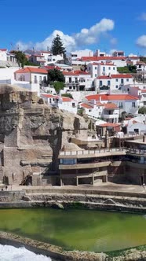Azenhas Do Mar Beach At Sintra In Lisbon District Portugal.