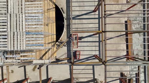 Aerial View Commercial Complex Final Stretch of Building Shaping Tomorrow's Business Horizon