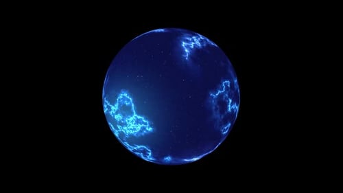 Futuristic Blue Energy Sphere Rotation
