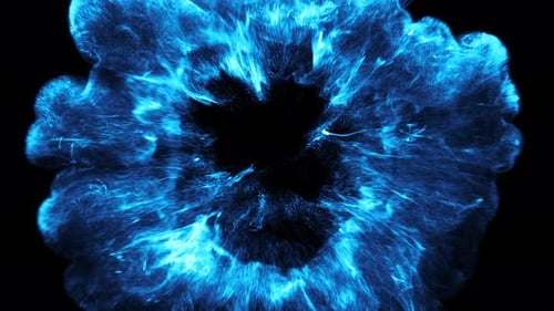 Futuristic Blue Energy Particle Explosion Reveal