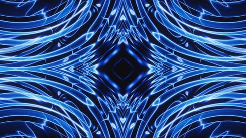 Blue neon abstract arrow lines and rhomb vj loop animation background