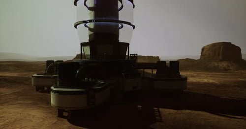 Exploration of a Martian Colony Structure Under a Dusty Atmosphere