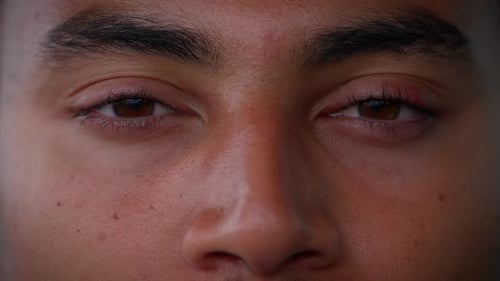 Macro Shot of Eyes Opening