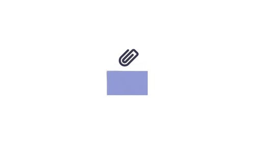 Animated Paperclip Attaching Icon in Flat Design Style
