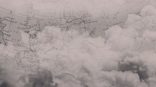 Slow motion world map which gradually Appears on old crumpled paper 4k video animation