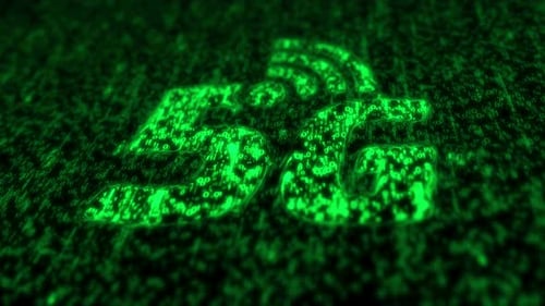 5G mobile wireless network technology symbol matrix style