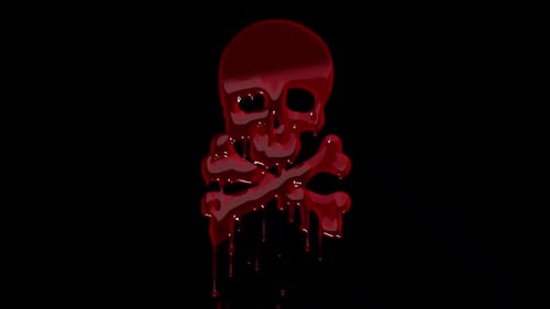 Fluid Dripping Skull and Crossbones Animation