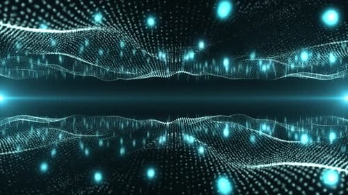 Abstract Futuristic Particle Waves Background Loop