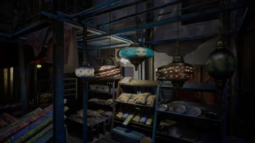 Ornate Islamic Lanterns Lighting Up Animation