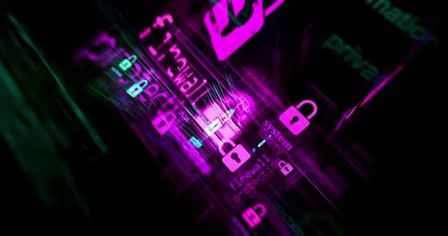 Cyber security padlock symbol seamless loop