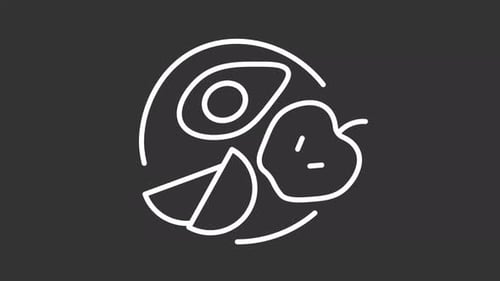 Animated Minimalist Line Art Food and Nutrition Icons